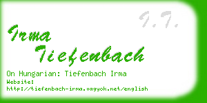 irma tiefenbach business card